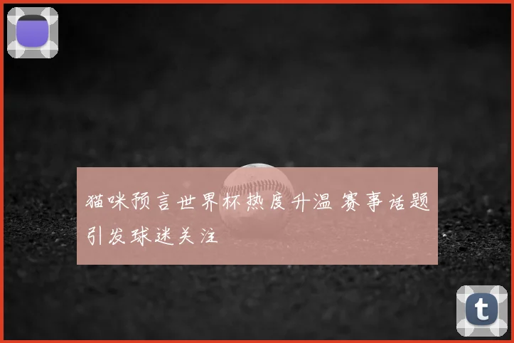 猫咪预言世界杯热度升温 赛事话题引发球迷关注